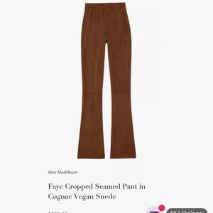 Ann Mashburn Brown Vegan Suede Cropped Pants